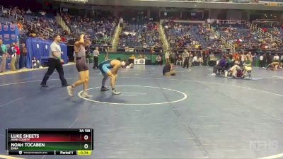 3A 138 lbs Cons. Round 3 - Luke Sheets, Ashe County vs Noah Tocaben, Enka