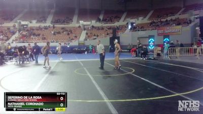 D2-113 lbs Cons. Round 2 - Nathaniel Coronado, Vista Grande vs Seferino De La Rosa, Flowing Wells High School