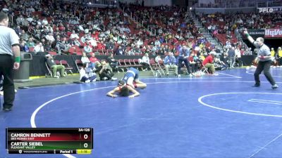 3A-126 lbs Cons. Round 4 - Camron Bennett, Des Moines East vs Carter Siebel, Pleasant Valley