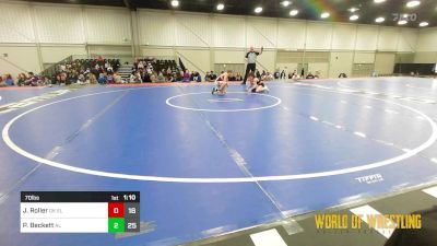 70 lbs Rr Rnd 5 - Jaxon Roller, Oklahoma Elite 9U vs Paxton Beckett, Aggression Legionaries 4