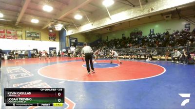 215 lbs Champ. Round 2 - Kevin Casillas, Capo Valley vs Logan Trevino, Calvary Chapel SA