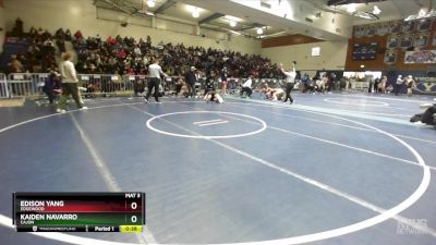 113 lbs Cons. Round 3 - Kaiden Navarro, Cajon vs Edison Yang, Edgewood