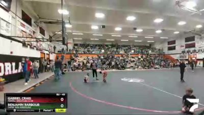 49 lbs Cons. Round 3 - Benjamin Barbour, Camel Kids Wrestling vs Gabriel Craig, Powell Wrestling Club