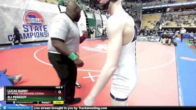 132 Class 2 lbs 5th Place Match - Lucas Barry, St. Michael The Archangel Catholic vs Eli Peregoy, Sullivan