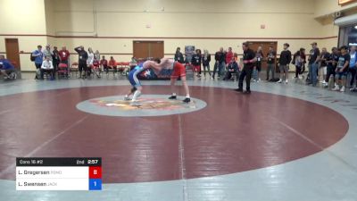 61 kg Cons 16 #2 - Lincoln Gregersen, Pomona Elite (PWCC) vs Logan Swensen, Jackrabbit Wrestling Club