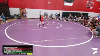 90 lbs Round 6 (8 Team) - Preston Elliott, All American Wrestling Club vs Elizabeth McPherson, Kansas Silver