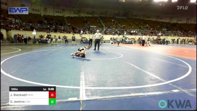 58 lbs 7th Place - Jackson Blackwell, Pryor Elementary Wrestling vs Gunner Jenkins, Fort Gibson Youth Wrestling