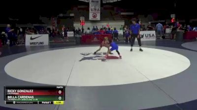 49 lbs Quarterfinal - Ricky Gonzalez, California vs Bella Cardenas, Tranquillity Wrestling Club