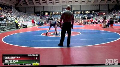 2A-126 lbs Cons. Round 2 - Cooper Davis, Pierce County HS vs James Reliford, Berrien County