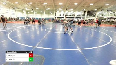 100 lbs Quarterfinal - Gabriel Perez, Smitty's Wrestling Barn vs Kaiden Cook, Top Flight Wr Ac