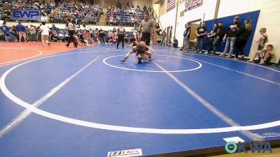 43 lbs Semifinal - Ayva Al-Qahtani, Wyandotte Youth Wrestling vs Rhett Justice, Pryor Tigers