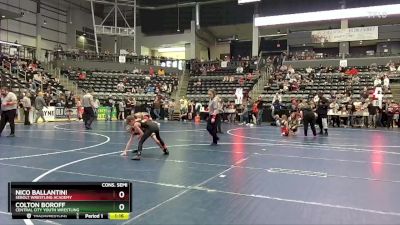 75 lbs Cons. Semi - Colton Boroff, Central City Youth Wrestling vs Nico Ballantini, Sebolt Wrestling Academy