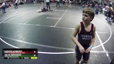 75 lbs Quarterfinal - Oscar Hernandez, Gering Wrestling Club vs Cashten Schrempp, League Of Heroes Wrestling Club