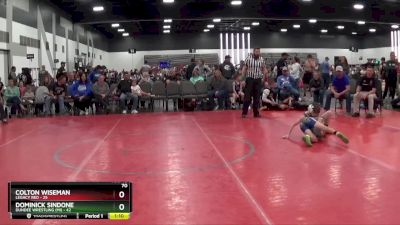 70 lbs Round 2 (8 Team) - Dominick Sindone, Dundee Wrestling (MI) vs Colton Wiseman, Legacy Red