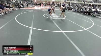 145 lbs Round 1 (4 Team) - Benjamin Dahlin, Jackson County Central vs Noah Trottier, Apple Valley