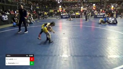 41 lbs 5th Place - Garrett Lamb, West Allegheny vs London Kamats, Bradford