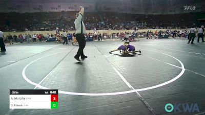 85 lbs Consi Of 16 #2 - Ayden Murphy, Bristow Youth Wrestling vs Gage Hines, Vian Wrestling Club