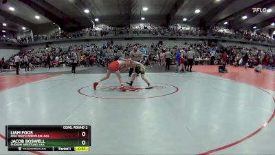 90 lbs Cons. Round 2 - Liam Foos, Nixa Youth Wrestling-AAA  vs Jacob Boswell, Phenom Wrestling-AAA