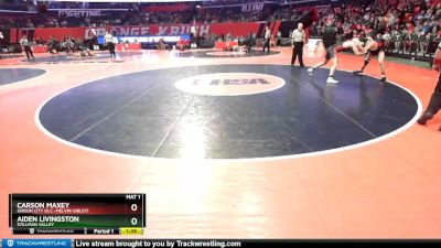 1A 145 lbs Quarterfinal - Aiden Livingston, Stillman Valley vs Carson Maxey, Gibson City (G.C.-Melvin-Sibley)