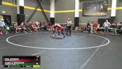 120 lbs Round 2 (4 Team) - Taya Johnson, Badger Girls Elite vs Isabelle Shockman, Minnesota Storm