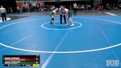 119 lbs Quarterfinal - Isaiah Shepard, Redington Sr. Jr/Sr High School vs Aidan Schilling, Seward High School