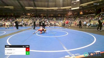 76 lbs Round Of 32 - Ryder Walker, Hinton Takedown Club vs Jagger Bryant, Tuttle Wrestling