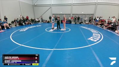 152 lbs Round 5 (6 Team) - Jazlyn Weigel, North Dakota Blue vs Emery Anderson, Arkansas Gold