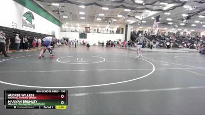 190 lbs 1st Place Match - Mariyah Brumley, Lebanon Yellowjacket Wrestling vs Audree Willess, Rockwall Training Center