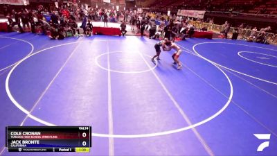 120 lbs Quarterfinal - Cole Cronan, Turlock High School Wrestling vs Jack Bronte, California