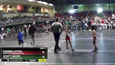 56 lbs Cons. Round 1 - Wyatt Uglow, Kimball Wrestling Club vs Cooper Lotter, Falls City Wrestling Club