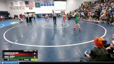 115 lbs Semifinal - Emily Skiba, Lander Valley vs Addison Bauer, Natrona County