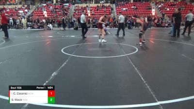 115 lbs Champ. Round 2 - Christian Casarez, Wesley Club Wrestling vs Storm Rieck, Matside Wrestling Academy