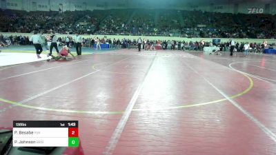 138 lbs Quarterfinal - Peyton Besabe, Yukon vs Promised Johnson, Bristow