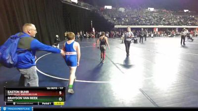 117 lbs Round 5 - Easton Buhr, Team Valley Wrestling Club vs Braydon Van Beek, Iowa