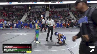 80 lbs Cons. Round 2 - Brayden Niedens, Wichita Blue Knights vs Caden Tibbs, WR- Topeka Blue Thunder