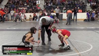 61 lbs Quarterfinal - Baylor Bowman, Columbus Wrestling Club vs Caizer McElroy, Garden City