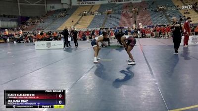 116 lbs 2nd Wrestleback (16 Team) - Icart Galumette, Campbellsville University vs Juliana Diaz, Missouri Baptist University