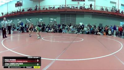 75 lbs Champ. Round 1 - Cole Bibelhauser, Floyd Wrestling Club vs Max Myers, Warrior Regional Training Center