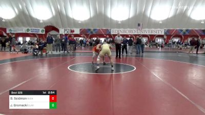 125 lbs Consolation - Brandon Seidman, Bucknell vs Jake Gromacki, Clarion