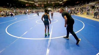 100 lbs Semifinal - JT Vaughn, Skiatook Youth Wrestling 2022-23 vs Broderick Perkins, Coweta Tiger Wrestling