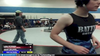 105/110 Round 2 - Lana Petersen, Twin Falls High School Wrestli vs Kinzie Williams, Sublime Wrestling Academy