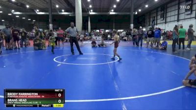 60 lbs Champ. Round 1 - Brody Farrington, Poquoson Athletic Association vs Brans Head, Great Bridge Wrestling Club