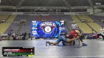 100 lbs 1st Place Match - Jax Vang, Red Wave Wrestling vs Landon Thoennes, Pinnacle Wrestling Club