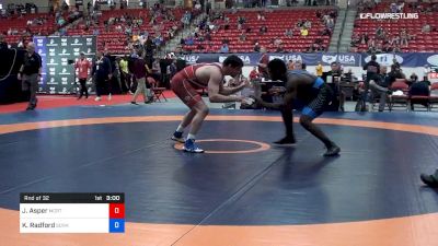 86 kg Rnd Of 32 - Joshua Asper, Navy-Marine Corps Regional Training Center vs Kevin Radford, Sunkist Kids Wrestling Club