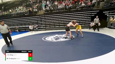 175 lbs Cons. Round 2 - Hyrum King, Spanish Fork vs Max Francom, Orem