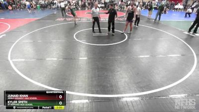 287 lbs Quarterfinal - Junaid Khan, John F Kennedy High School vs Kyler Smith, St Bernard High School