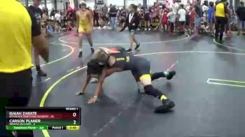 92 lbs Round 1 (6 Team) - Isaiah Zarate, No Escape Wrestling Academy vs Carson Planer, Indiana Outlaws