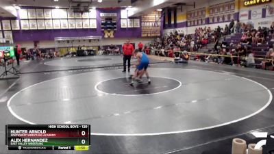 120 lbs Cons. Round 2 - Alex Hernandez, East Valley Wrestling vs Hunter Arnold, Southwest Wrestling Academy