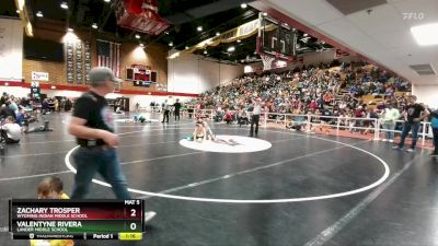 120 lbs Cons. Round 1 - Zachary Trosper, Wyoming Indian Middle School vs Valentyne Rivera, Lander Middle School