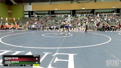 215 lbs Semifinals (8 Team) - Ayden Benitez, CHICKASHA vs Ritson Meyer, ELGIN